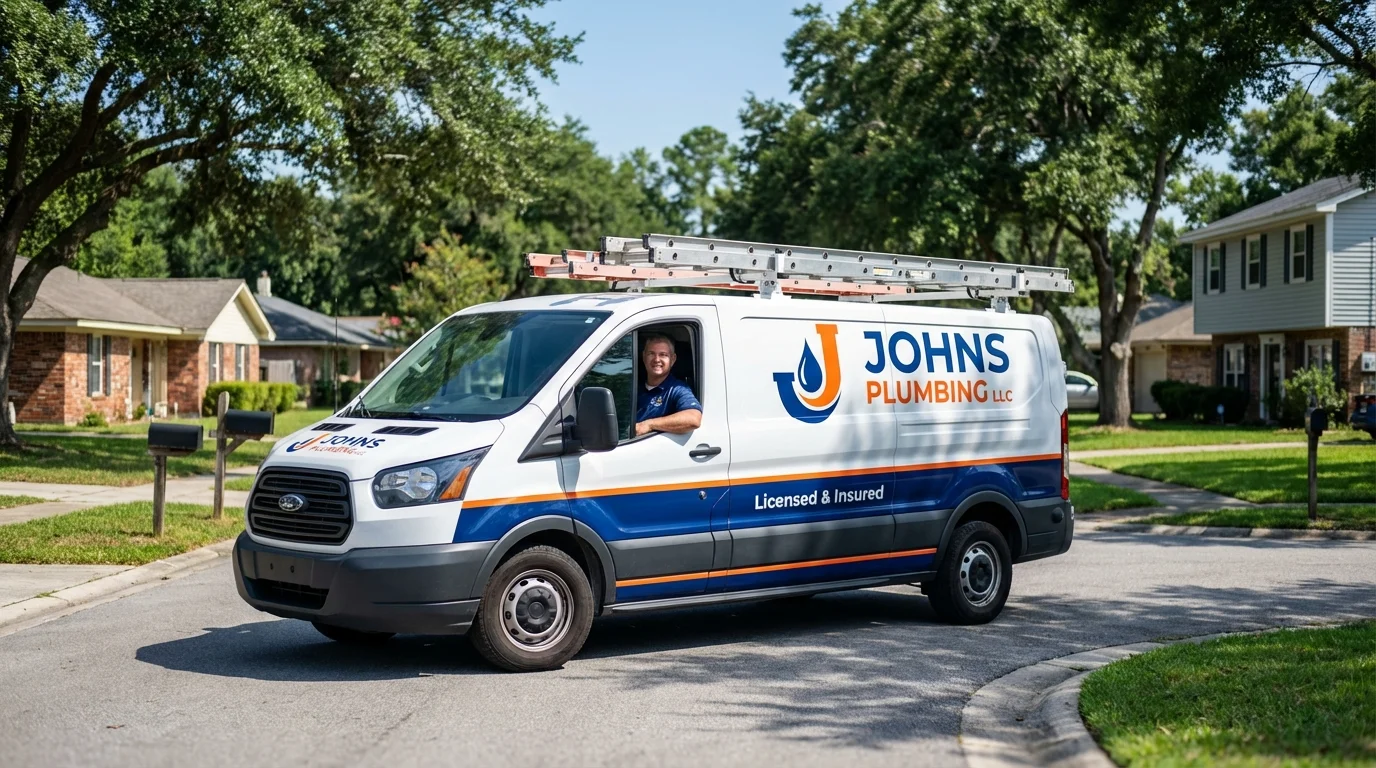 Johns Plumbing LLC service van in Farmington, UT